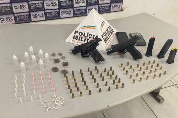 PM de Itabira prende trio armado e apreende drogas em operação no bairro Clóvis Alvim II