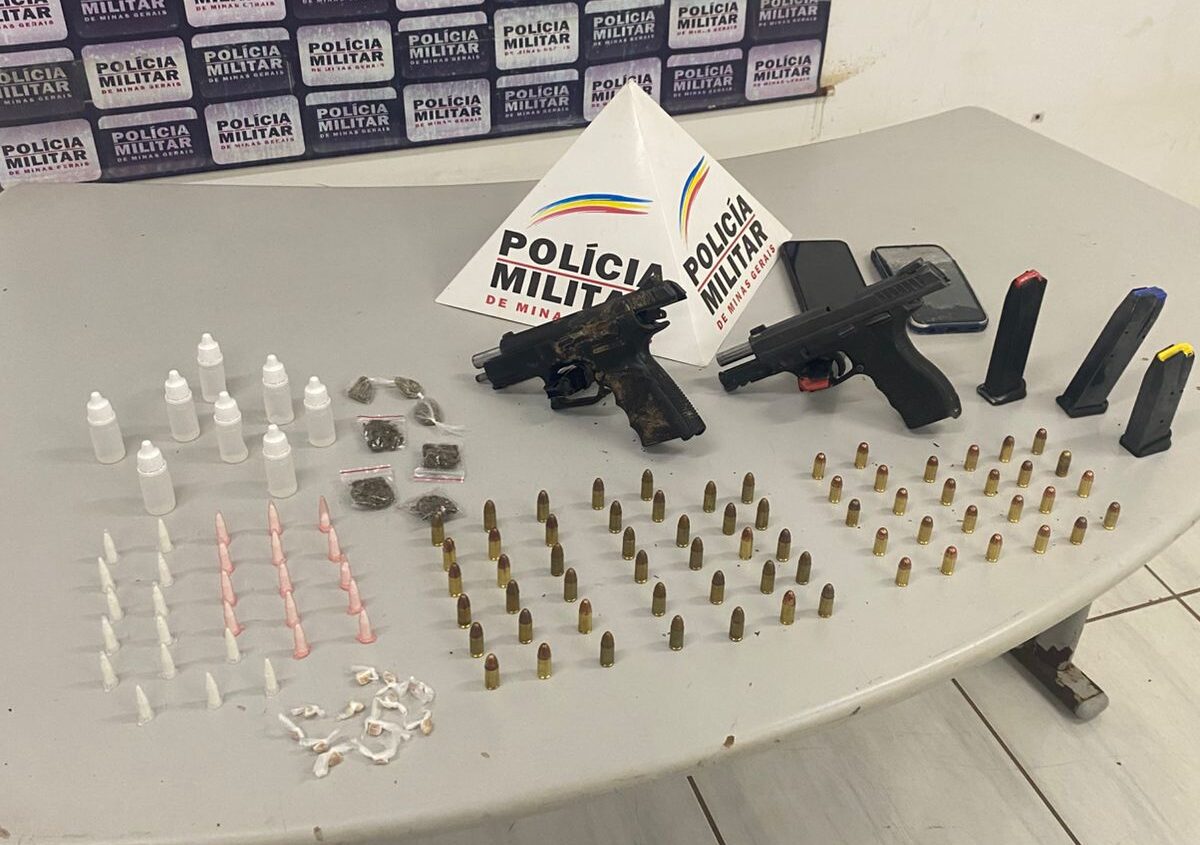 PM de Itabira prende trio armado e apreende drogas em operação no bairro Clóvis Alvim II