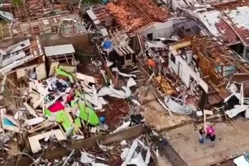 Tornado destruiu 90% de cidade no Paraná e causou seis mortes