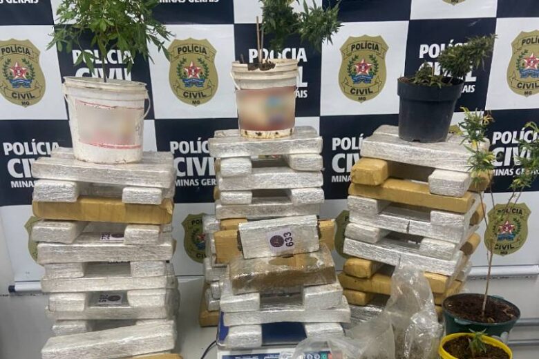 Casal é preso sob posse de 60 quilos de drogas em Contagem
