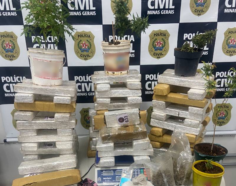 Casal é preso sob posse de 60 quilos de drogas em Contagem