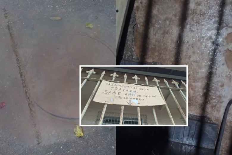 Vazamento de água potável se arrasta desde setembro e preocupa moradores da rua Alfredo Sampaio em Itabira