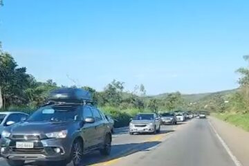 BR-381 apresenta lentidão na manhã deste sábado entre Belo Horizonte e Caeté