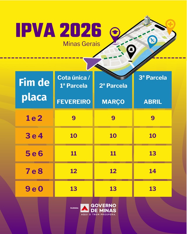 Governo de Minas Gerais libera consulta aos valores do IPVA 2026; saiba mais