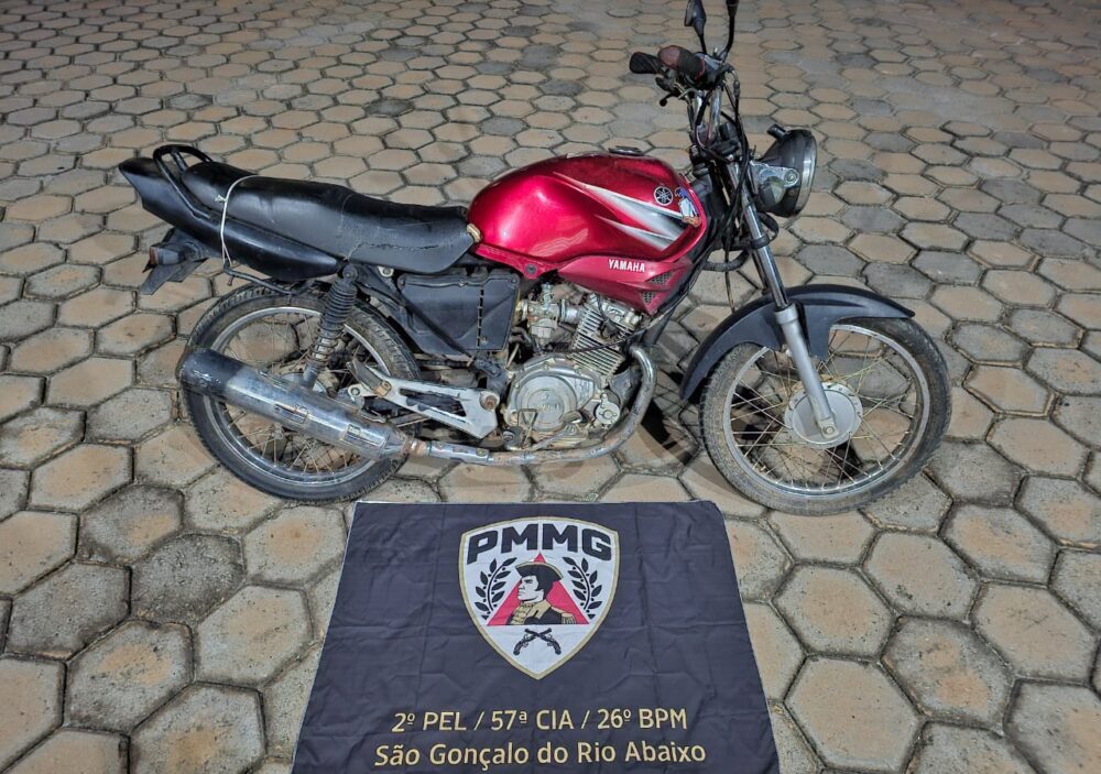 Polícia Militar prende jovem por adulteração de sinal identificador de motocicleta em São Gonçalo do Rio Abaixo