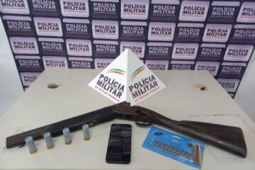 Polícia Militar prende homem por posse ilegal de arma de fogo em Itabira; munições foram apreendidas