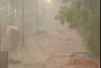 Temporal provoca alagamentos em Itabira neste domingo; cinco famílias estão desabrigadas