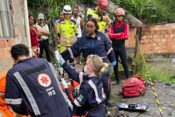 Desabamento em Sabará deixa cinco feridos; criança de 5 anos é socorrida após parada cardiorrespiratória