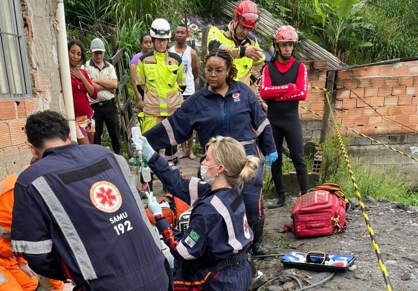 Desabamento em Sabará deixa cinco feridos; criança de 5 anos é socorrida após parada cardiorrespiratória