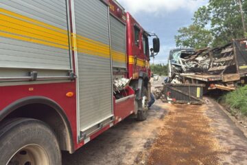Colisão entre ônibus e carreta deixa mortos e feridos na BR-365