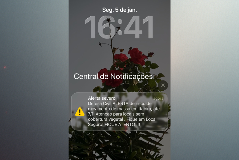 Defesa Civil emite alerta severo para risco de deslizamentos em Itabira