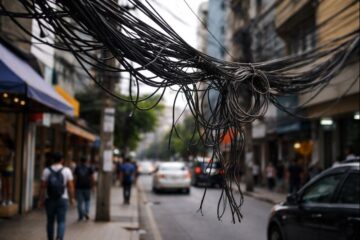Fiação solta em BH: nova lei promete solução para um problema antigo — mas cidade segue refém do abandono