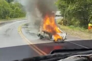 Duas pessoas morrem carbonizadas em grave acidente na BR-381, em João Monlevade