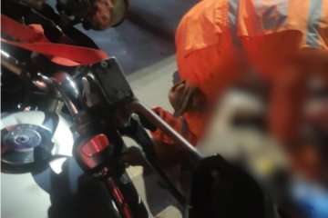 Motociclista tem dois dedos do pé amputados após acidente no bairro Hamilton, em Itabira
