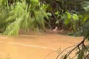Jovem é resgatada com vida após ser arrastada pela correnteza do Rio Sapucaí, em Itajubá