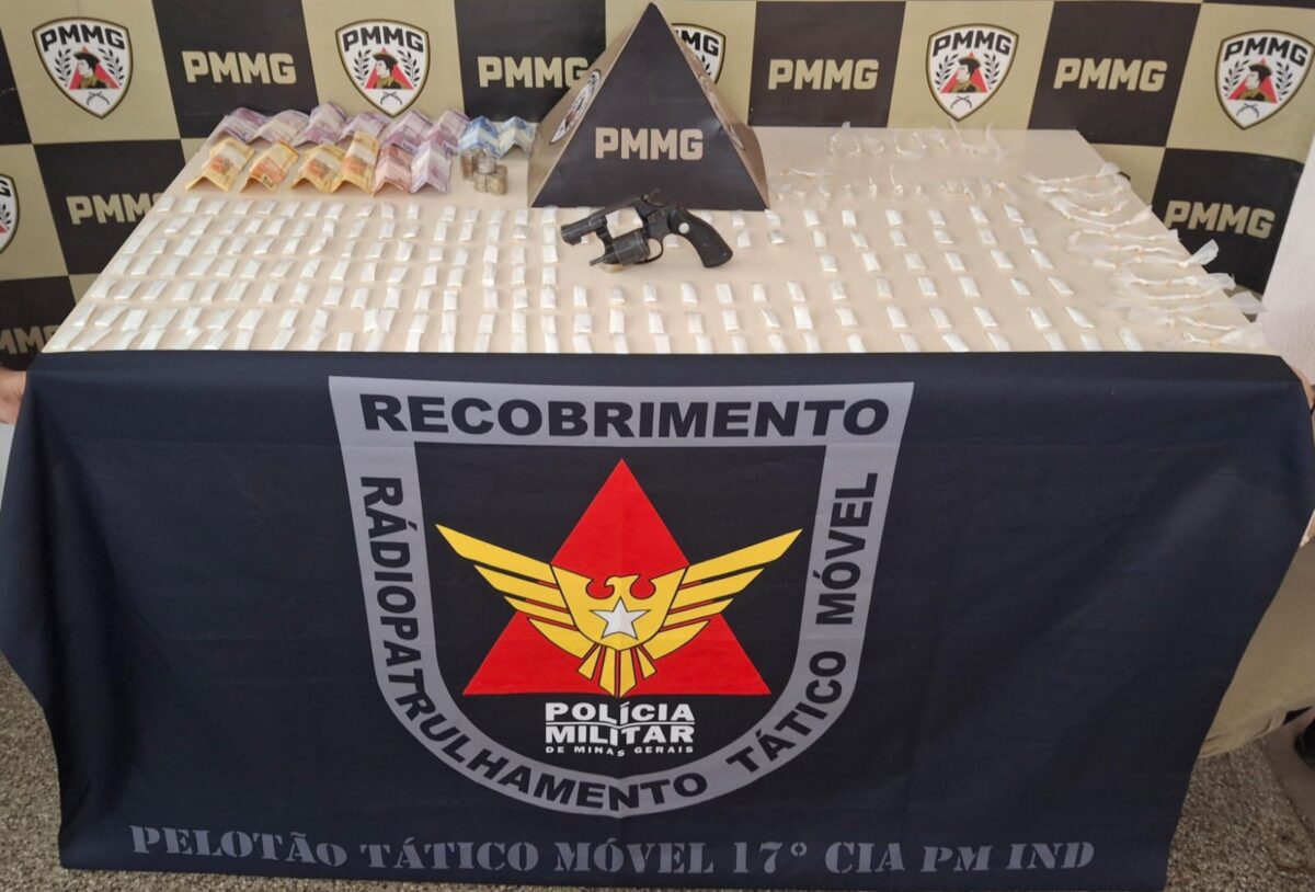PM prende jovem por tráfico de drogas e posse ilegal de arma no bairro Nova Monlevade