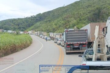 BR-381 registra congestionamento no sentido Itabira e João Monlevade na manhã desta terça-feira