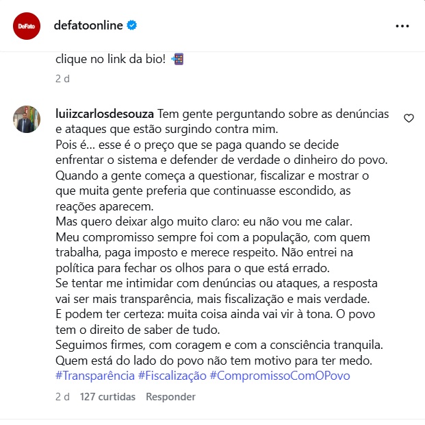 Ministério Público abre investigação contra vereador Luiz Carlos e aponta possível abuso de autoridade, perseguição a servidoras e outros crimes