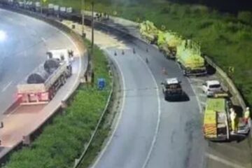 Derramamento de produto químico interdita trecho da BR-381 há quase 40 horas