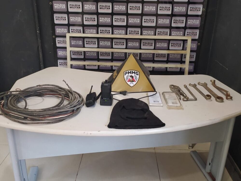Polícia Militar apreende rádios, cabos e materiais usados em furtos de cobre em Itabira