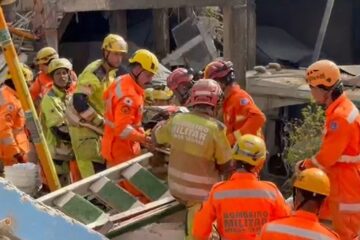 Idoso de 87 anos é resgatado com vida após desabamento de prédio em Belo Horizonte