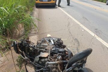 Motociclista fica gravemente ferido após colisão com carreta na BR-356