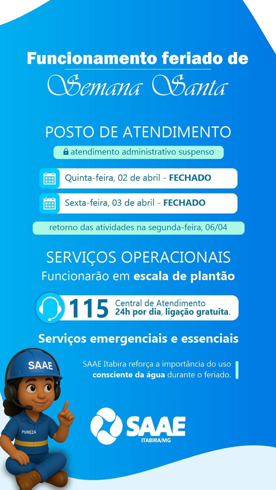 Repartições públicas fecham na Semana Santa em Itabira; confira o cronograma