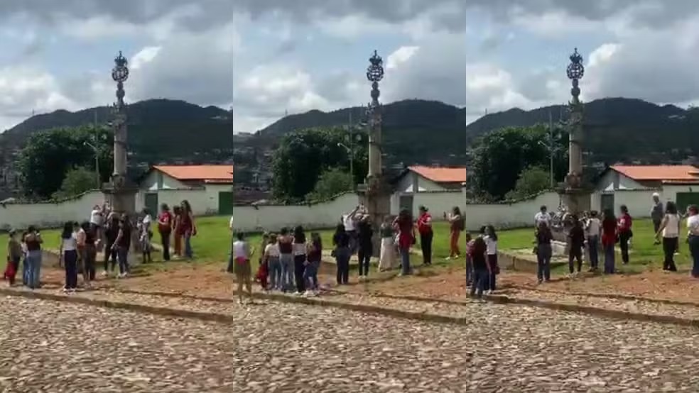 Prefeitura de Mariana se posiciona após turistas encenarem escravidão em pelourinho e reforça respeito à memória histórica