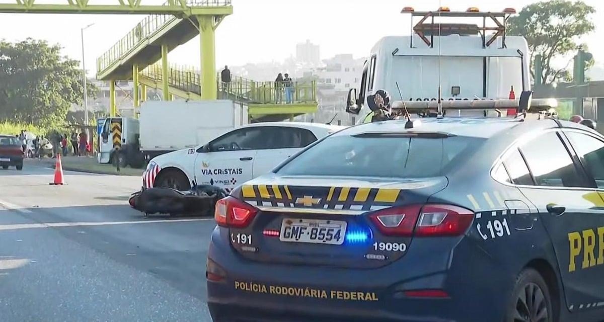 Motociclista morre em acidente na BR-040 e trânsito fica congestionado em Contagem