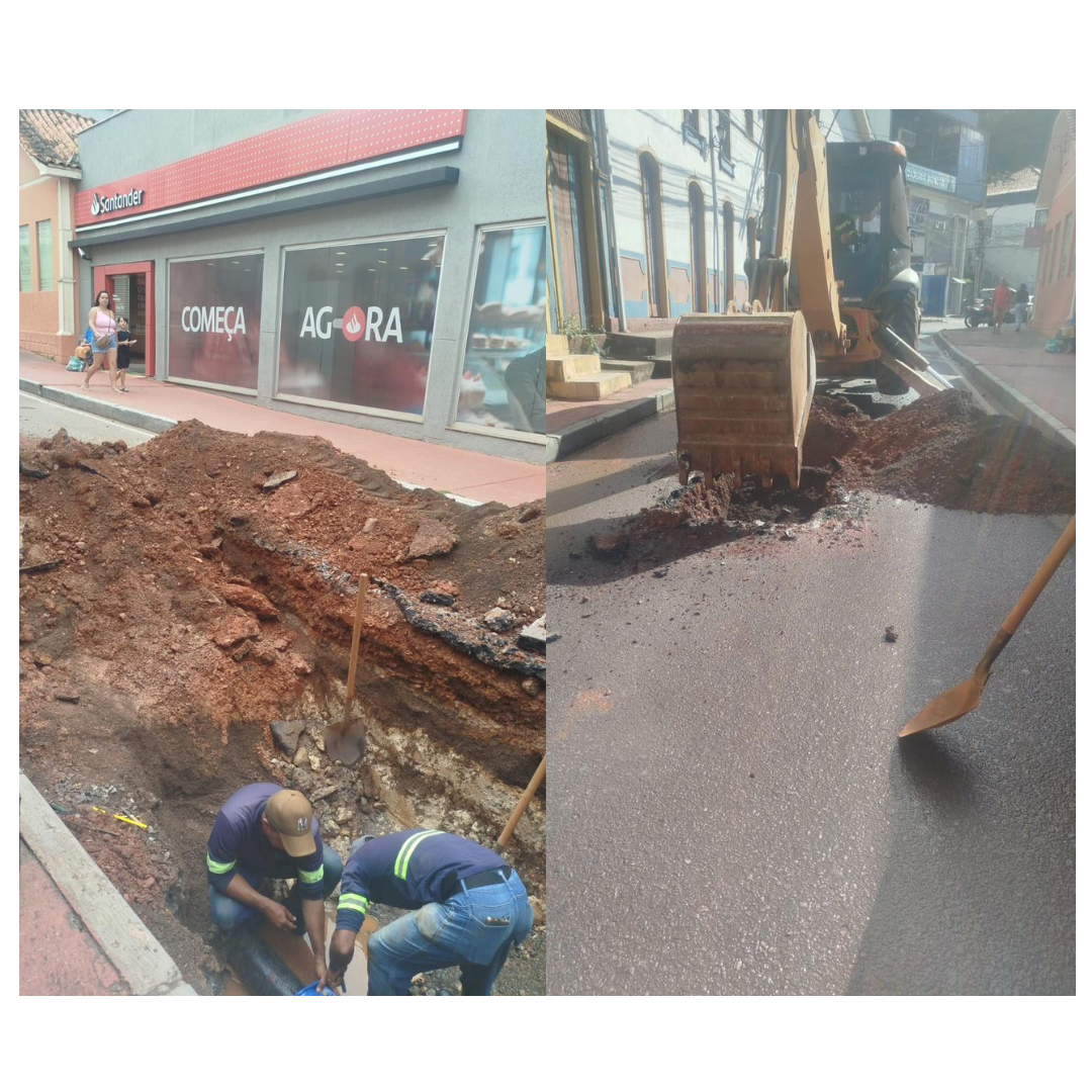 Rua Tiradentes é interditada para manutenção emergencial na rede de água