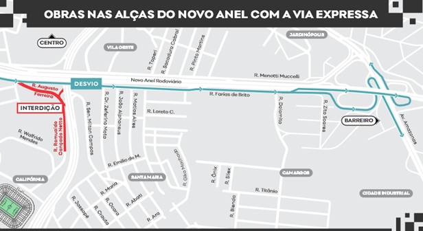 BH: interdição no Anel Rodoviário e Via Expressa: acessos no bairro Califórnia serão fechados para obras, saiba mais