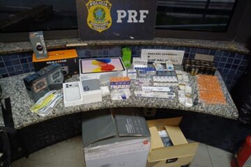 PRF apreende medicamentos para emagrecimento e anabolizantes do Paraguai na BR-381