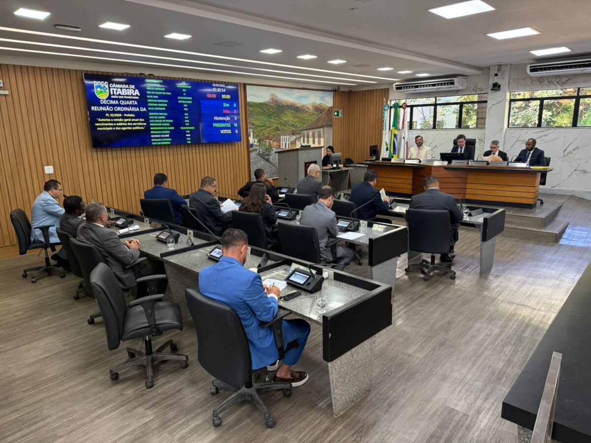 Câmara aprova em 1º turno reajuste de 3,9% para os servidores públicos de Itabira