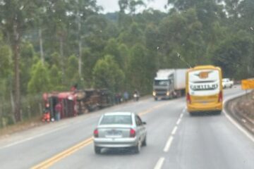 Acidente interdita BR-381 nos dois sentidos em João Monlevade