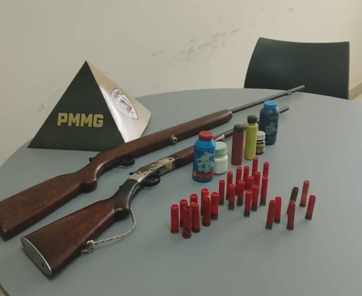 Polícia Militar de Meio Ambiente apreende armas e munições na zona rural de Itabira