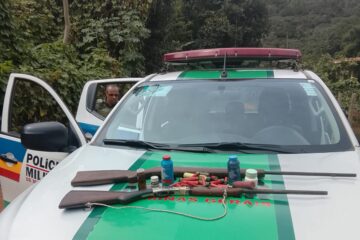 Polícia Militar de Meio Ambiente apreende armas e munições na zona rural de Itabira