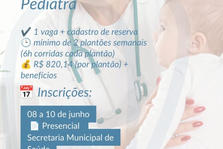 Prefeitura de João Monlevade abre processo seletivo para pediatra