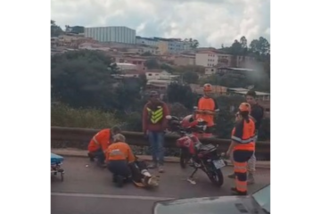 Colisão entre duas motos deixa mulher ferida na BR-381, em João Monlevade