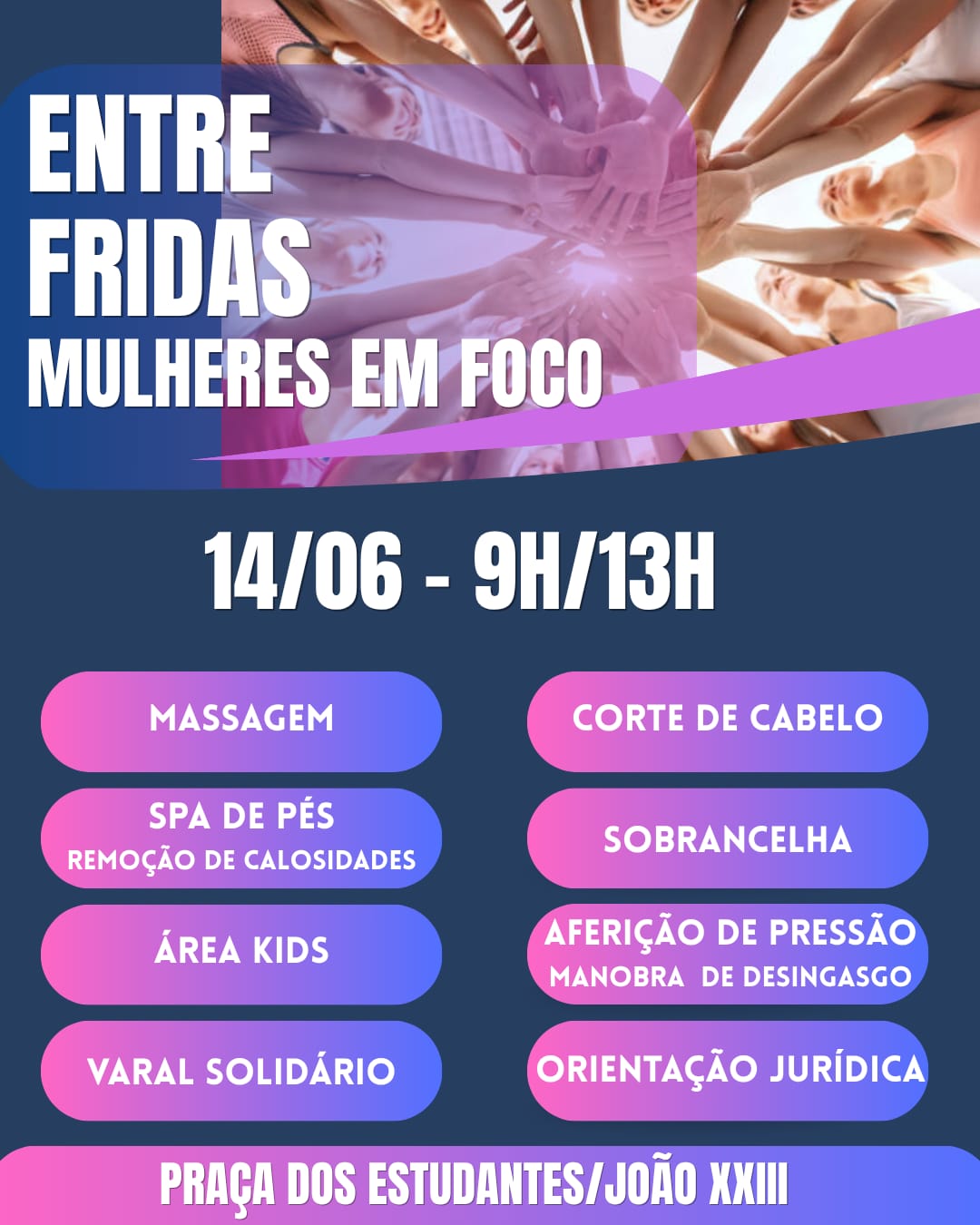 Entre Fridas – Mulheres em Foco: ação social voltada ao público feminino oferece serviços gratuitos neste domingo em Itabira