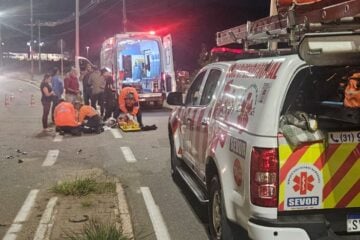 Motociclista fica ferido após acidente entre carro e moto no bairro Aclimação, em João Monlevade