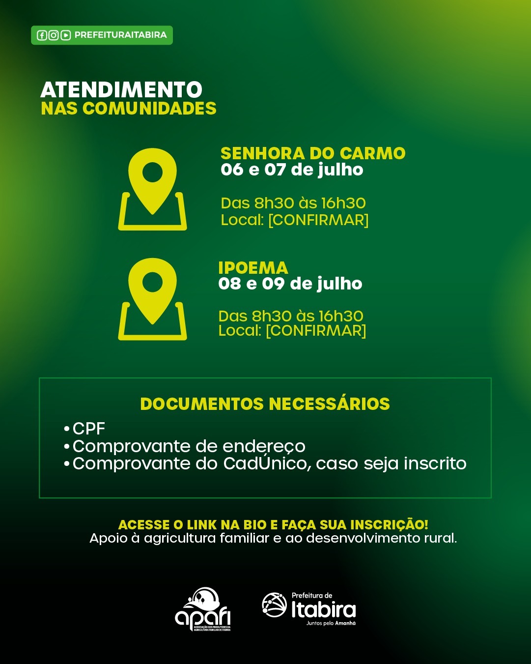Patrulha Agrícola abre inscrições para serviços de trator destinados a produtores rurais de Itabira