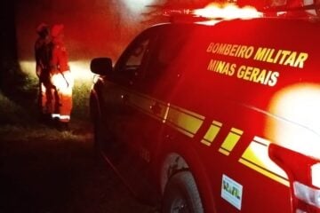 Corpo de Bombeiros atua por oito horas para eliminar enxame de abelhas em João Monlevade