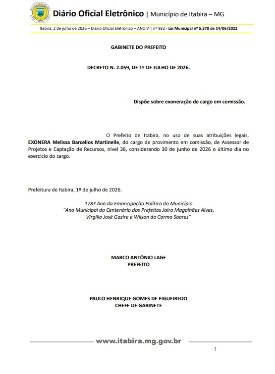 Melissa Barcellos assume secretarias municipais de Desenvolvimento Urbano e Econômico de Itabira