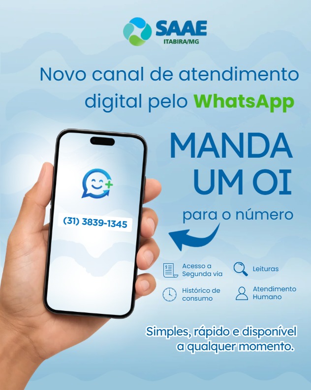 Na palma da mão: Saae lança atendimento inteligente que funciona 24h pelo WhatsApp