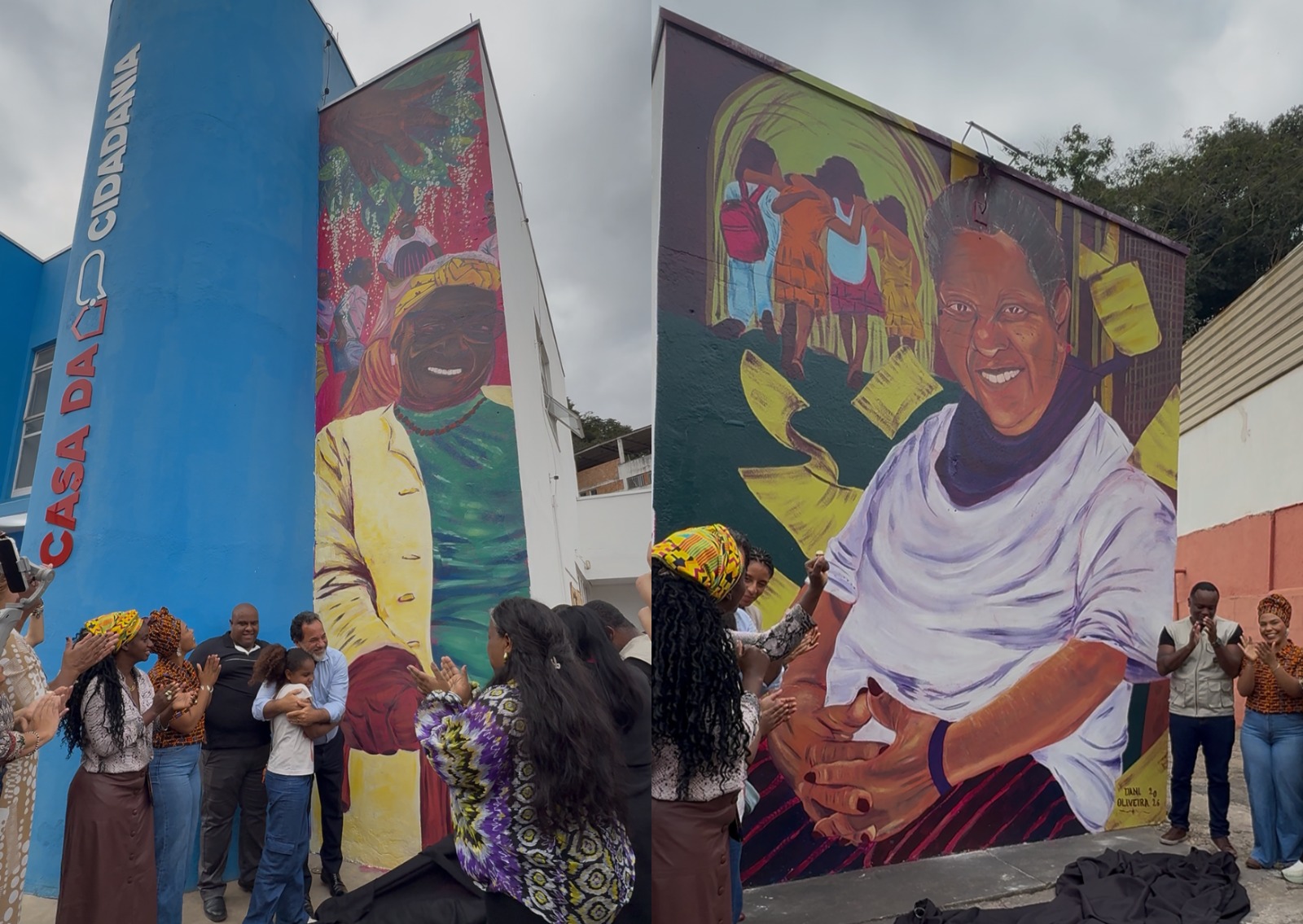 Dona Tita e Dona Rosinha são homenageadas com grafites na Casa da Igualdade Racial de Itabira