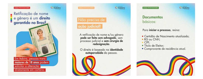 Prefeitura de Itabira orienta pessoas trans sobre retificação de nome e gênero em cartório