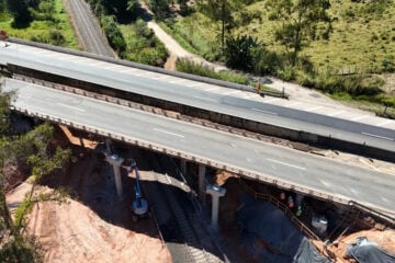 Obras na BR-040 avançam com instalação de vigas de até 50 toneladas em Cristiano Otoni e Carandaí