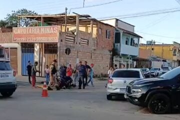 Motociclista fica ferido em batida com carro no bairro São Bento, em Itabira