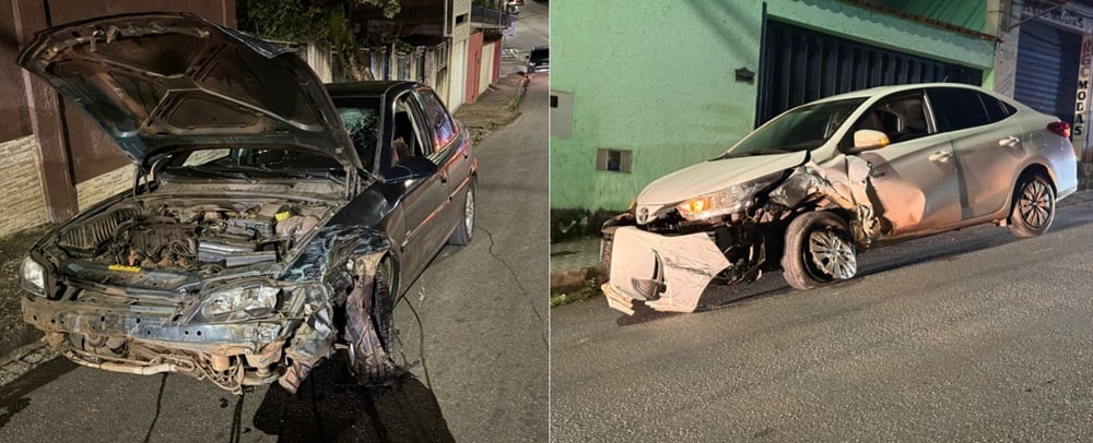 Motorista sem habilitação e com sinais de embriaguez bate de frente com outro carro em Itabira