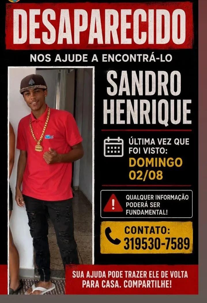 Família procura por jovem desaparecido desde domingo no bairro Fênix, em Itabira